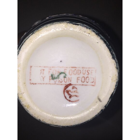 Vintage Hand-Painted Ceramic Vase - Green & Yellow Flowers, 8" Moriage Design - Picture 5 of 5